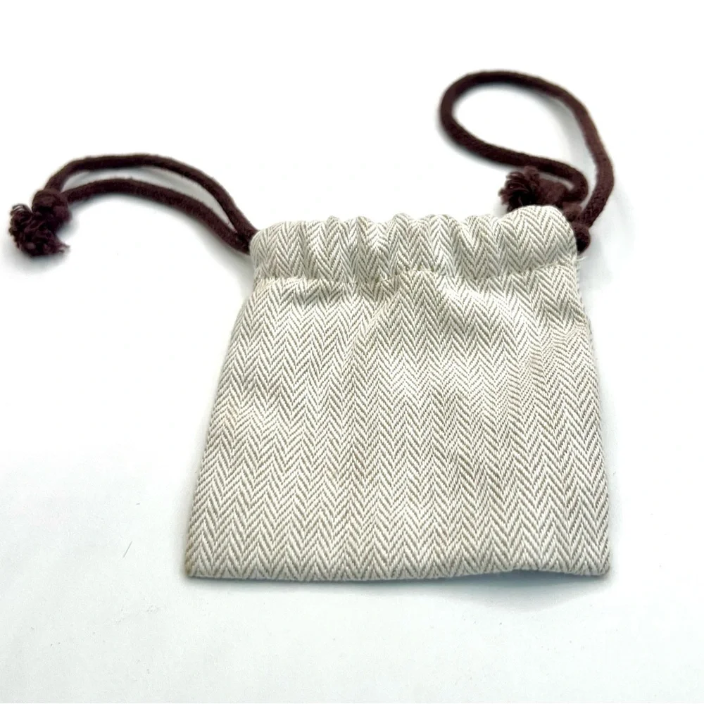 Hermes Cream and Brown Jewelry Pouch Dust Bag